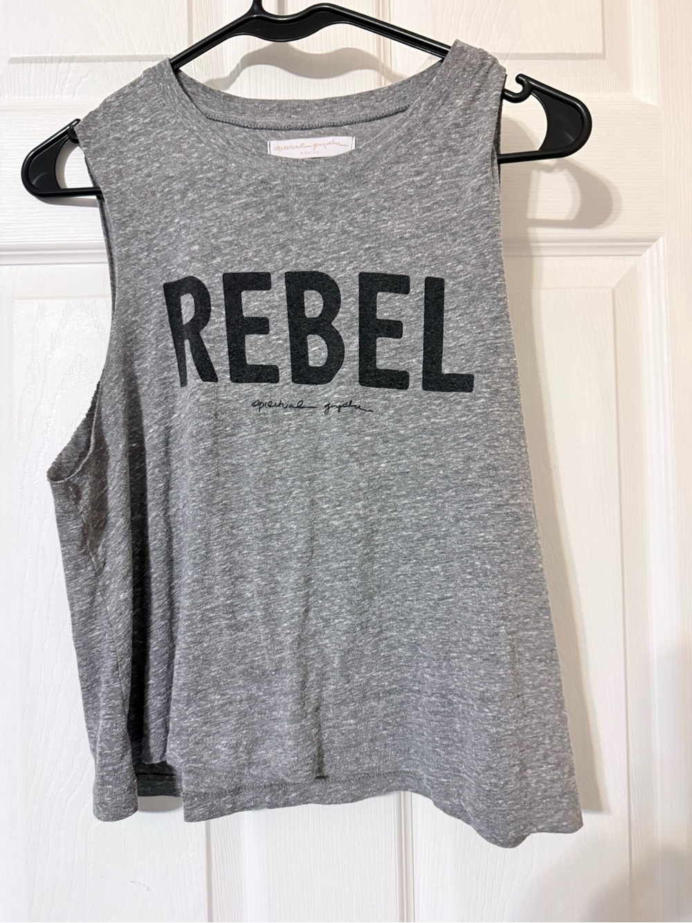 Spiritual Gangster Gray REBEL Sleeveless Crop Tank